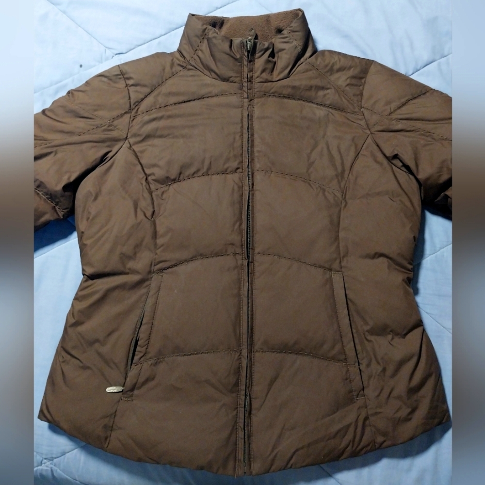 Eddiw Bauer Brown Goose Down Puffer Jacket Size 8 Petite